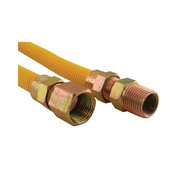 Jones Stephens 1/2" Gas Connector, Coated with Fitting, 1/2" FIP x 1/2" MIP x 60" G72153 - main